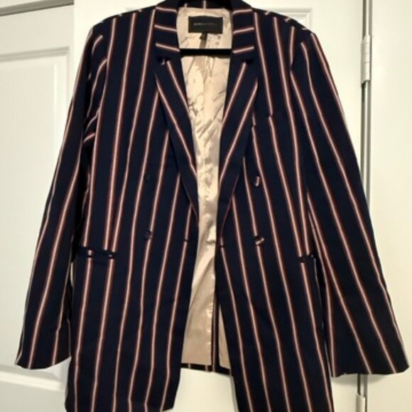 BCBGMaxAzria Pin Striped Long Blazer - size XL - Picture 3 of 4